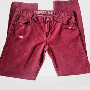 Aeropostale Bowery Slim Straight Distressed Jeans
